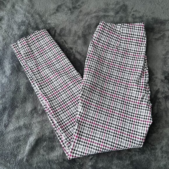 Michael Kors Point Pant W/ Elastic Waste Band in Plaid Size Large - Picture 1 of 5